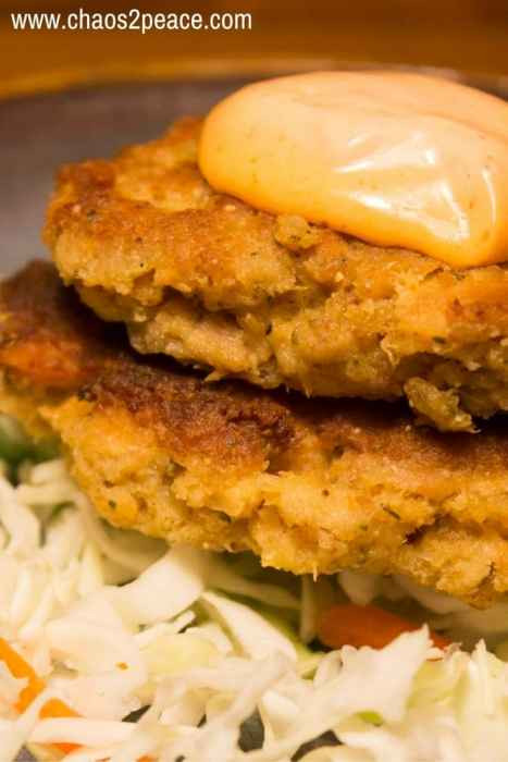 Salmon Patties With Mayo
 Salmon Patties with Spicy Mayo Chaos 2 Peace