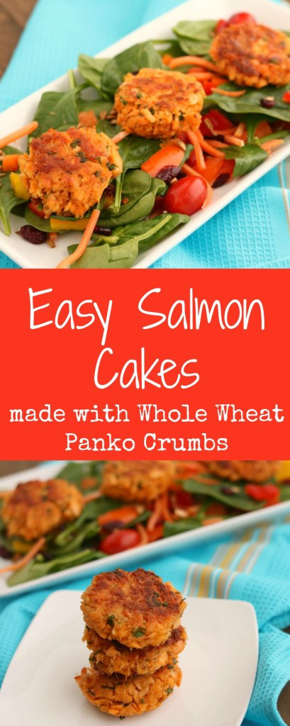 Salmon Patties With Panko
 Easy Salmon Cakes made with Whole Wheat Panko Crumbs