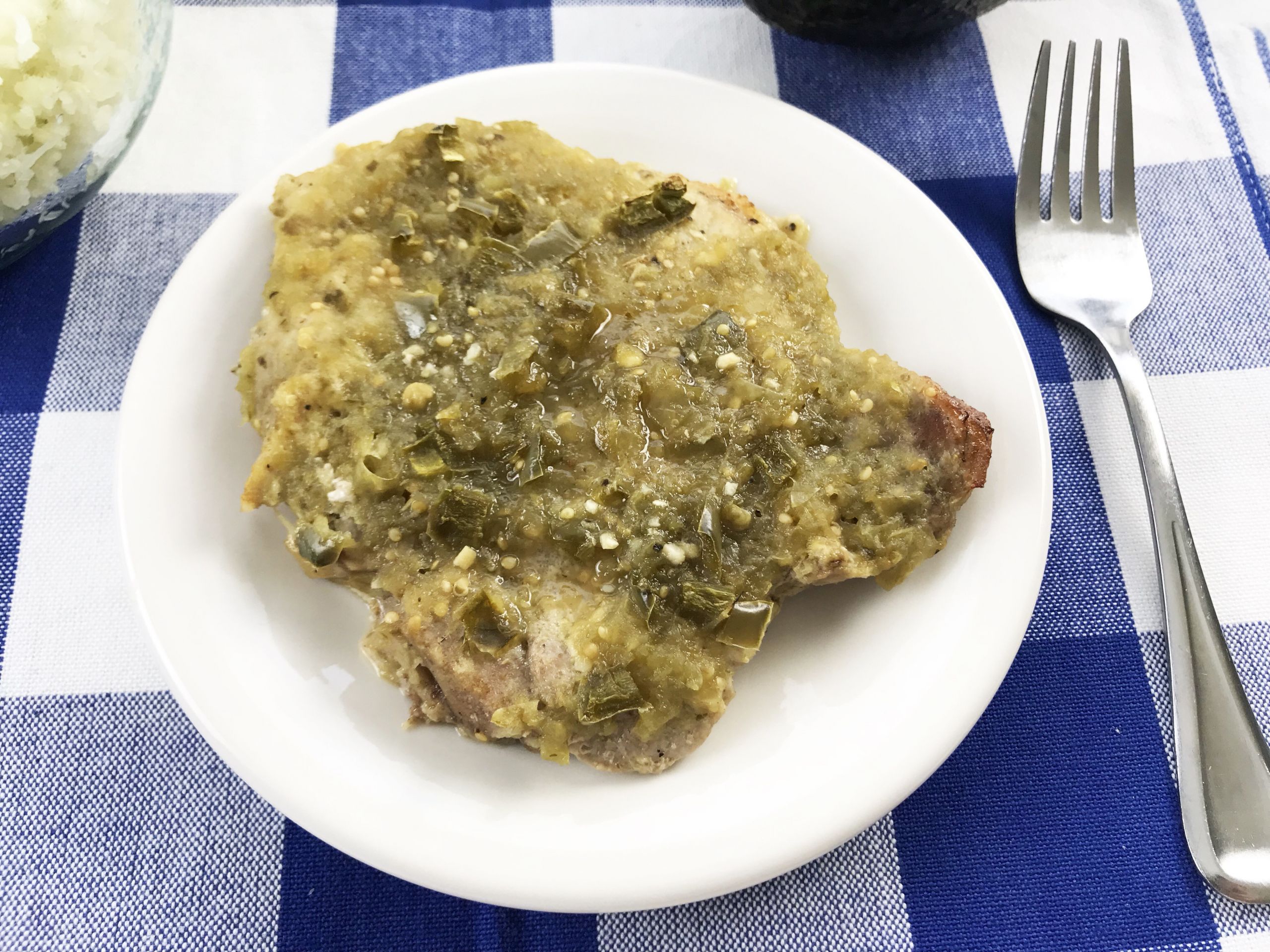 Salsa Verde Pork Chops
 Salsa Verde Pork Chops Low Carb and Keto Friendly Dinner
