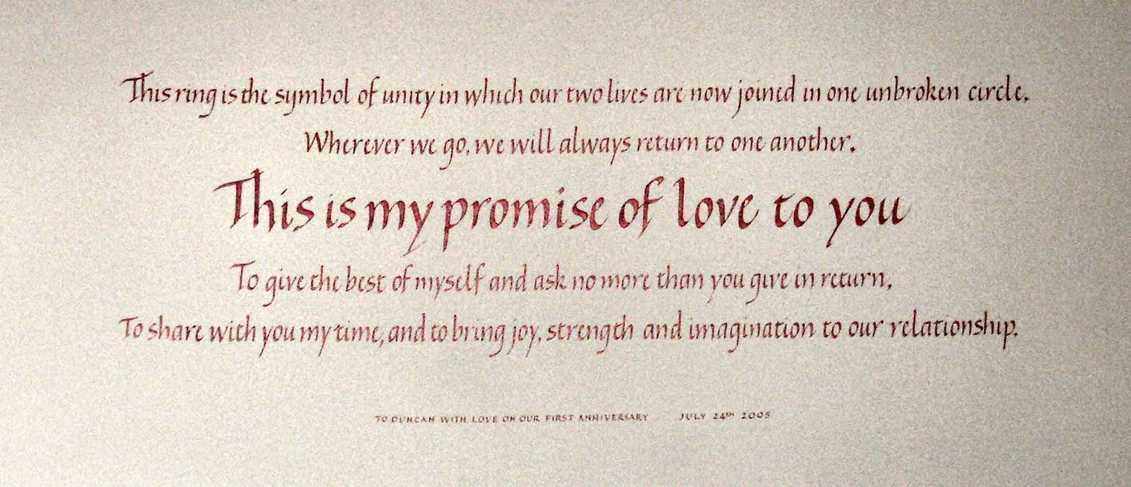 Sample Of Wedding Vows
 January 2012