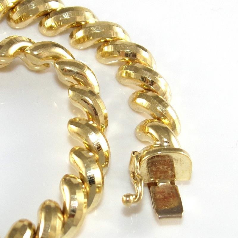 San Marco Bracelet
 14K Yellow Gold San Marco Macaroni Chain Link Bracelet 7