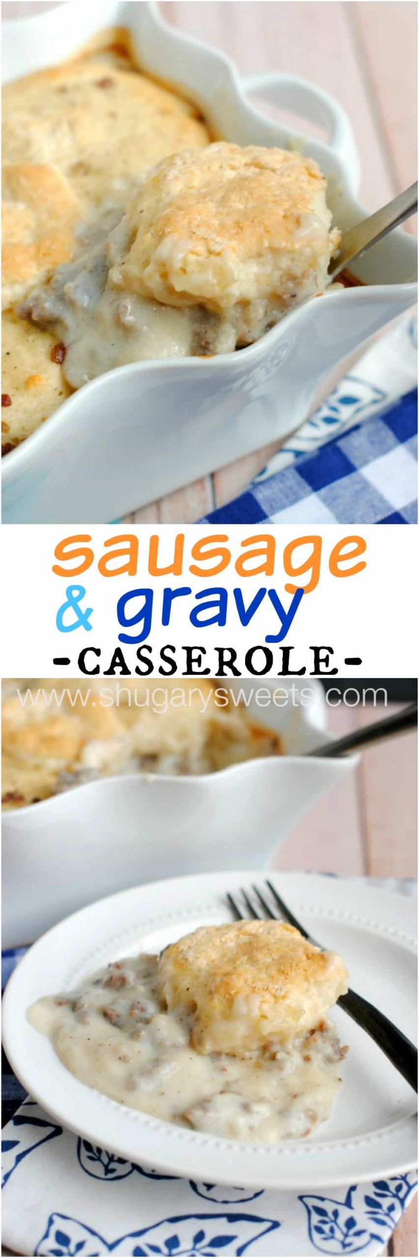Sausage And Gravy Casserole
 Sausage and Gravy Breakfast Casserole Shugary Sweets