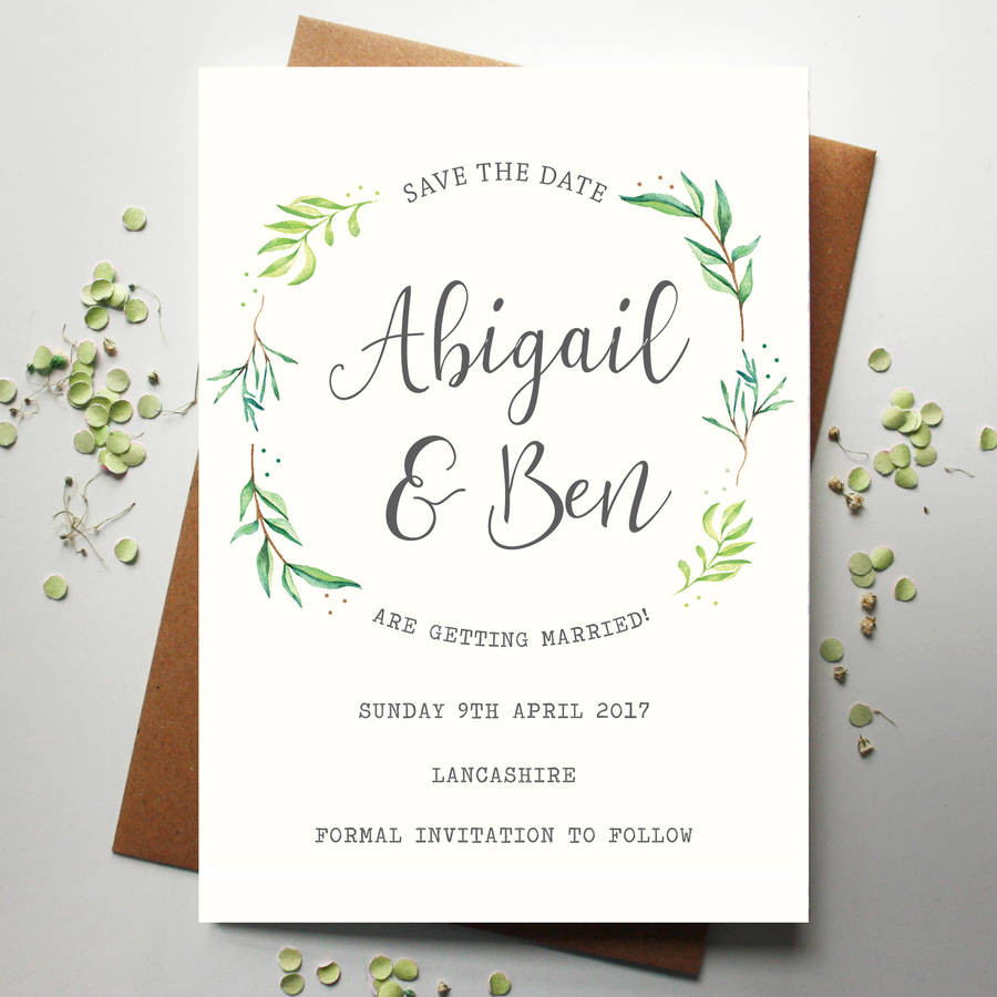 Save The Date And Wedding Invitations
 botanical wedding save the date by rodo creative