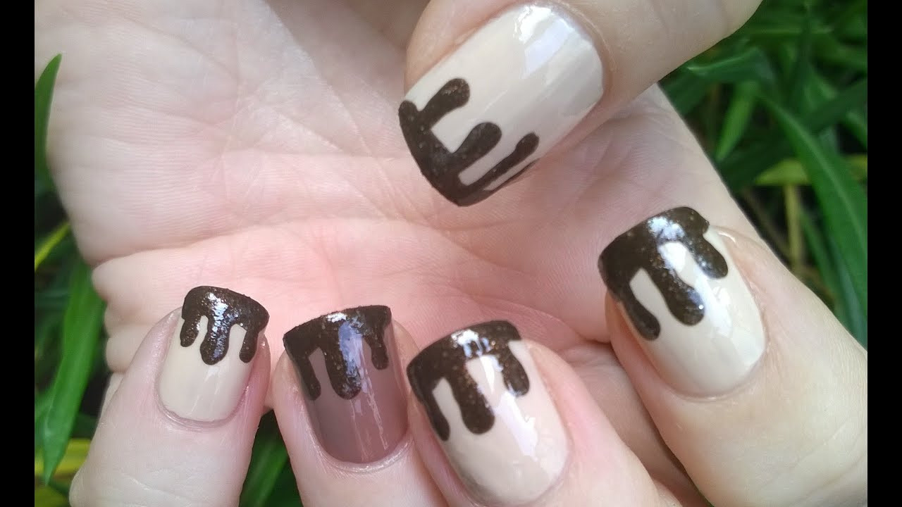 Sculpture Nail Designs
 DRIPPING NAIL ART Designs DIY Beige & Chocolate Nails By