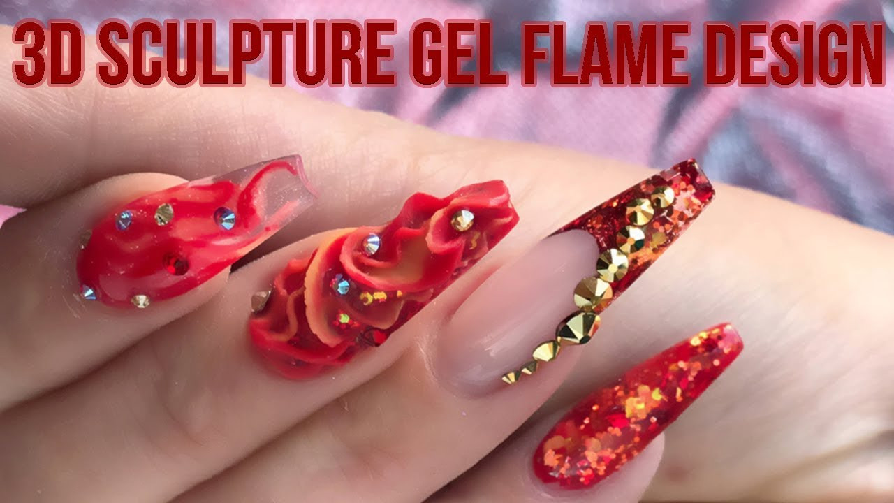 Sculpture Nail Designs
 3D Sculpture Gel Flame Nail Design A Song of Ice and