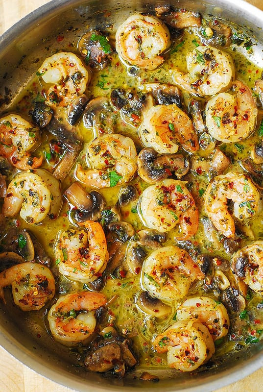 Seafood Dinner Recipe
 Pesto Shrimp with Mushrooms Julia s Album