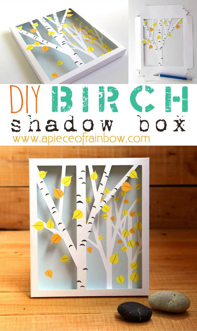 Shadow Boxes DIY
 DIY Printable Birch Shadow Box A Piece Rainbow