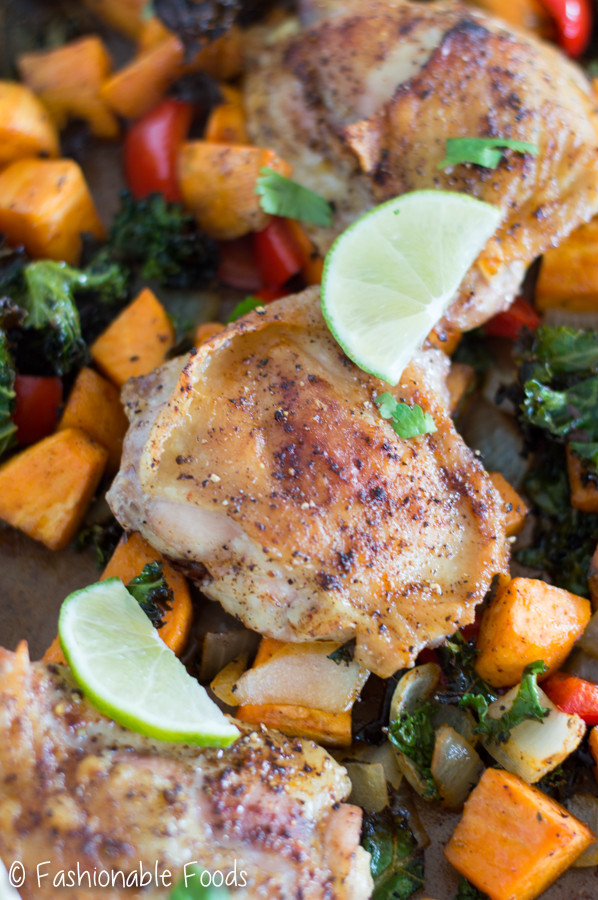 Sheet Pan Chicken Thighs And Veggies
 Sheet Pan Southwest Chicken Thighs with Ve ables with