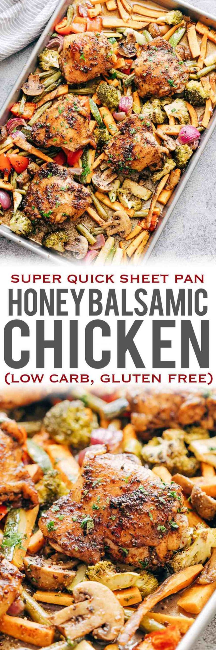 Sheet Pan Chicken Thighs And Veggies
 Sheet Pan Honey Balsamic Chicken Thighs with Veggies