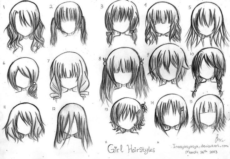 Short Anime Girl Hairstyles
 Chibi hairstyles Art