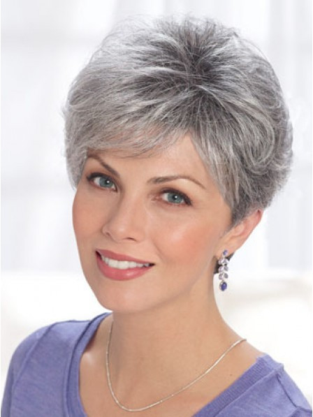 Short Haircuts For Gray Hair
 Curly Synthetic Short Grey Hair Wigs