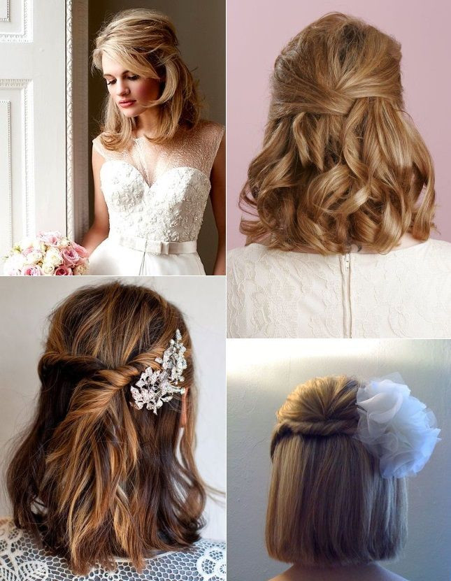 Short Hairstyles For Weddings For Bridesmaids
 Half up half down hairstyles for brides with short hair