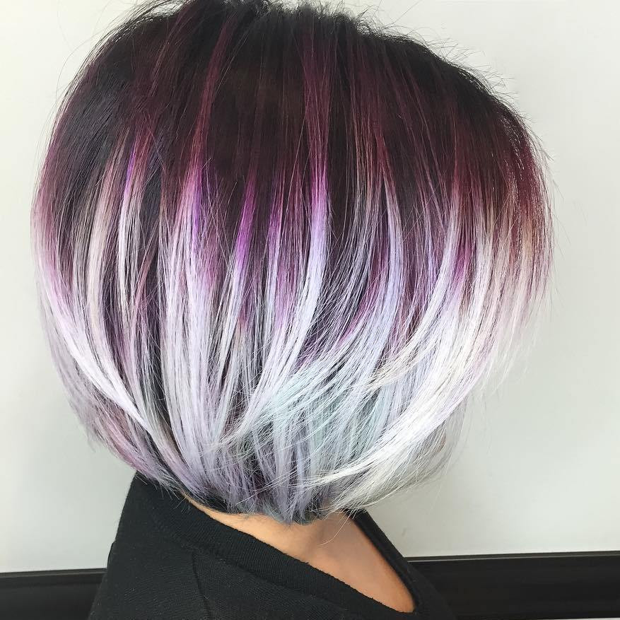 Short Hairstyles With Purple Highlights
 60 Layered Bob Styles Modern Haircuts with Layers for Any