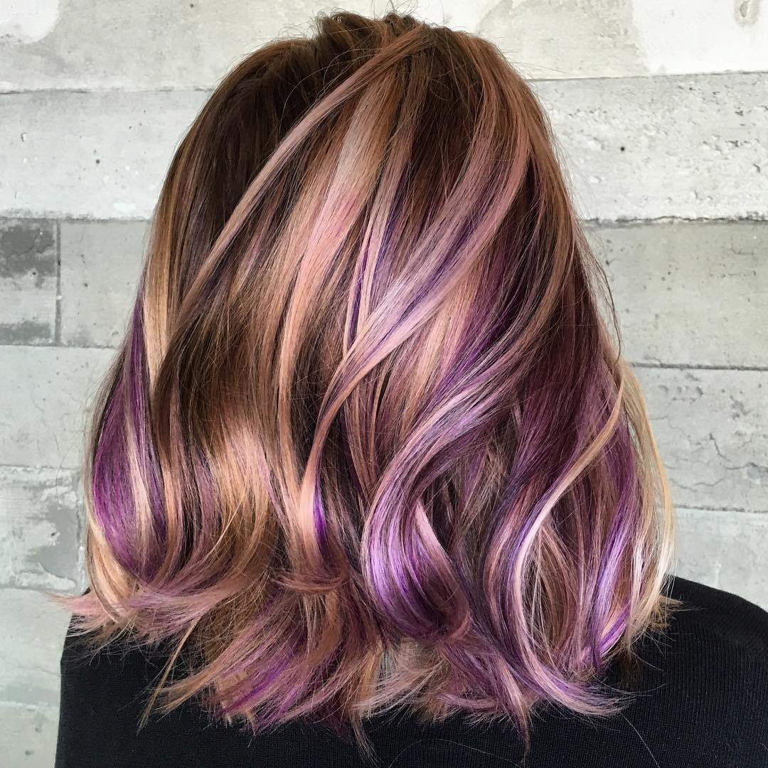 Short Hairstyles With Purple Highlights
 40 Versatile Ideas of Purple Highlights for Blonde Brown