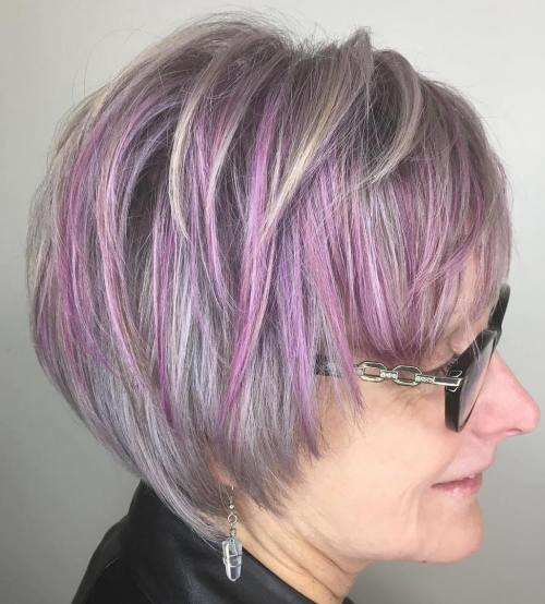 Short Hairstyles With Purple Highlights
 90 Classy and Simple Short Hairstyles for Women over 50