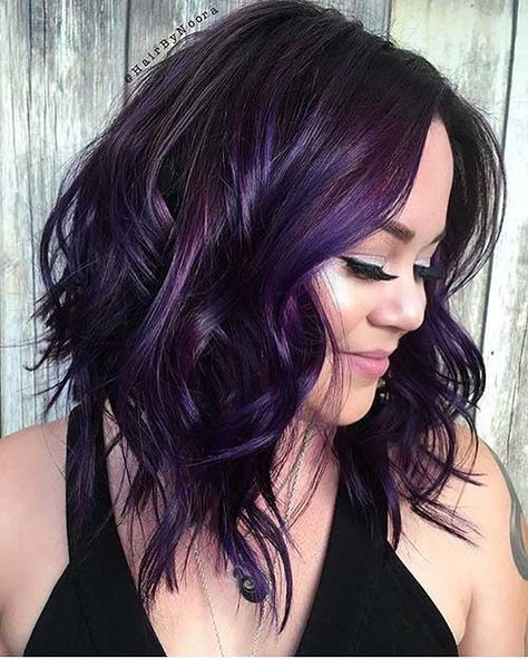 Short Hairstyles With Purple Highlights
 Best 25 Dark purple highlights ideas on Pinterest