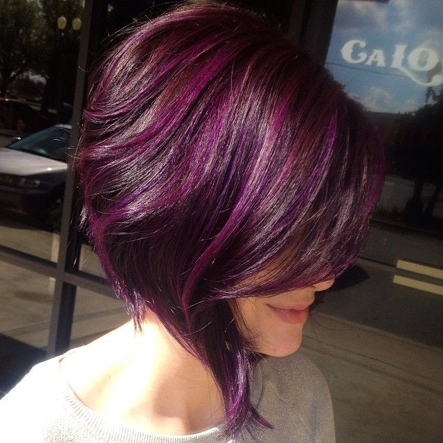 Short Hairstyles With Purple Highlights
 Purple Highlights for Summer Pretty Designs