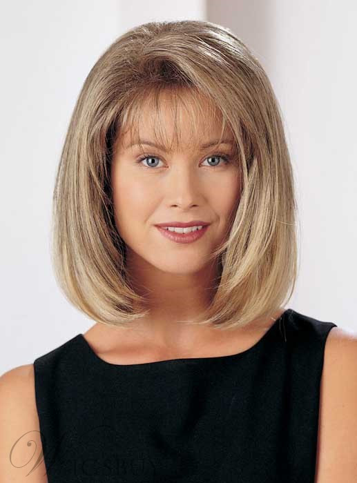 Shoulder Length Bob Hairstyles
 Straight Bob Medium Straight Capless 12 Inches Synthetic