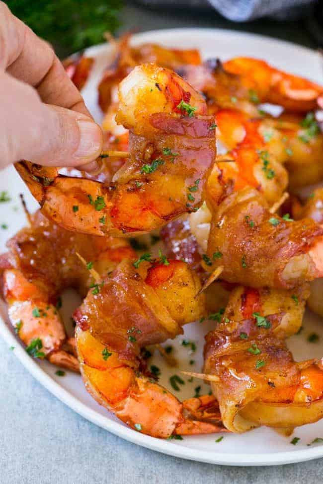 Shrimp Appetizers Recipes
 Sweet and Savory Bacon Wrapped Shrimp