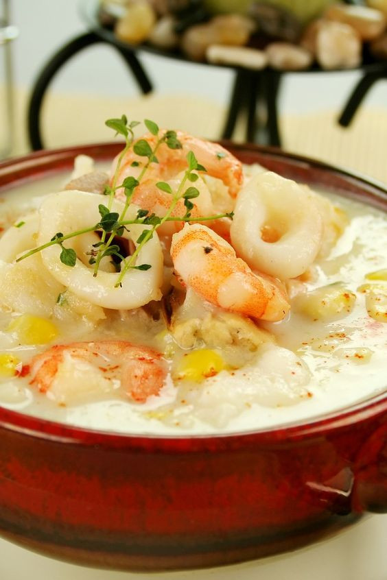 Shrimp Chowder Soup
 Seafood Chowder soups and bread Pinterest