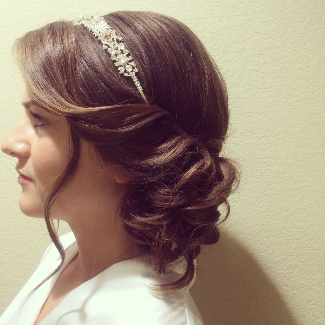 Side Buns Wedding Hairstyles
 Side bun bridal hairstyle with headband