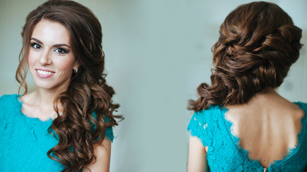 Side Curls Hairstyles For Wedding
 Side swept curls wedding prom hairstyles tutorial