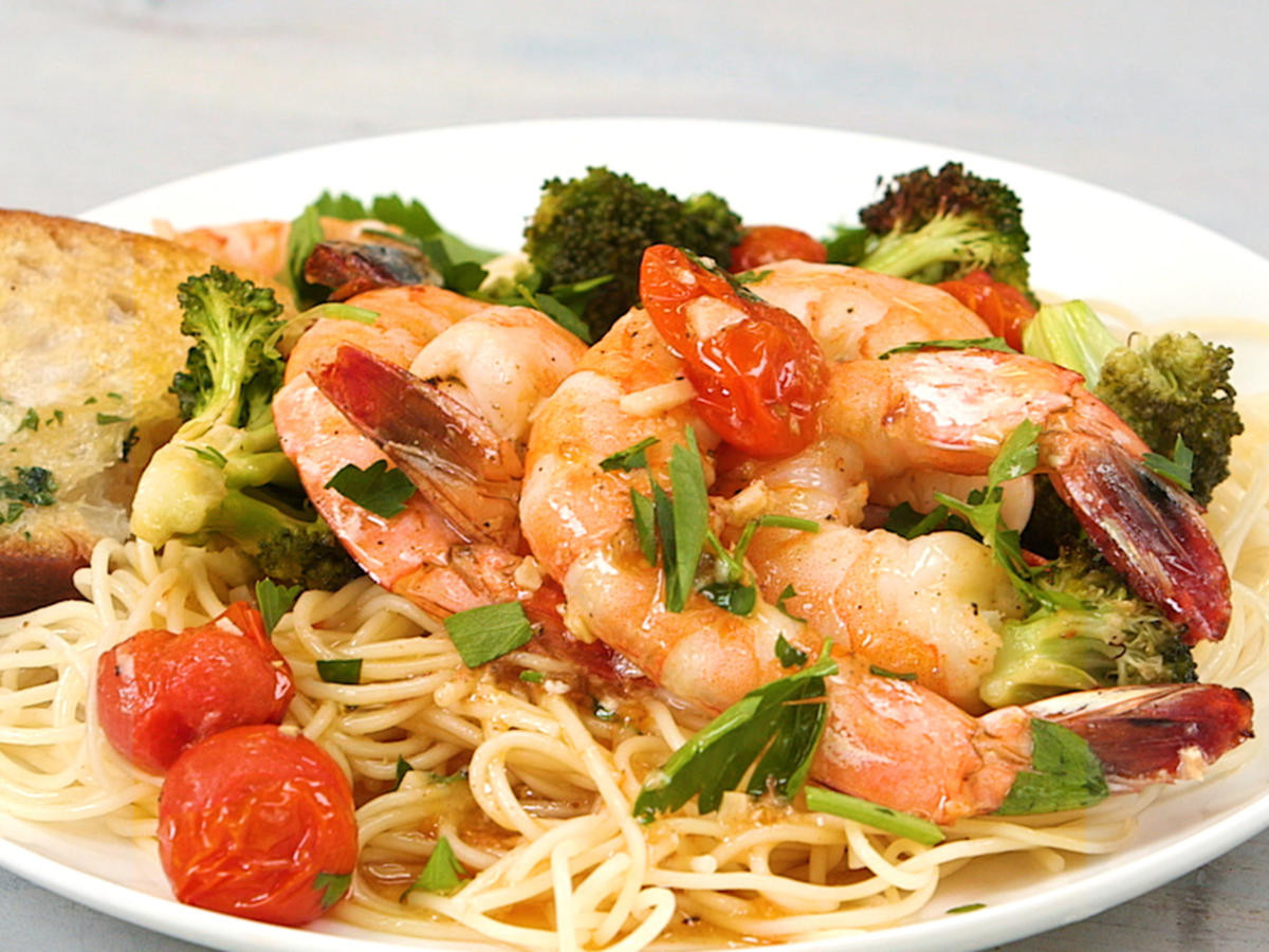 Side Dishes For Shrimp Scampi Sheet Pan Shrimp Scampi with Broccoli and Tomatoes Recipe