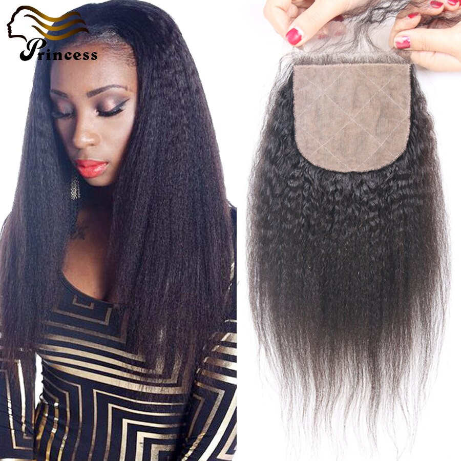 Silk Base Closures With Baby Hair
 Brazilian Kinky Straight Silk Base Closure Free Middle 3