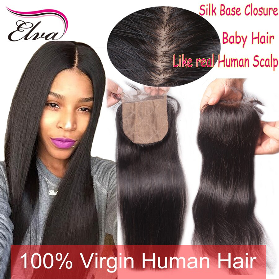 Silk Base Closures With Baby Hair
 8A Cheap Brazilian Silk Base Closure Virgin Human Hair