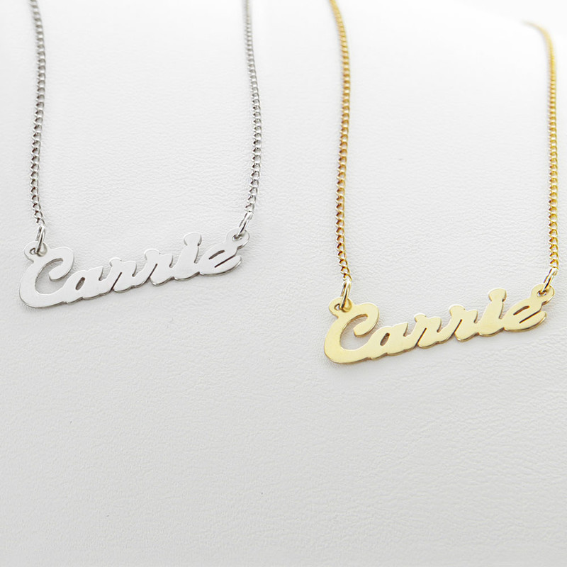 Silver Name Necklace
 Personalized Silver Name Necklace Monogram line
