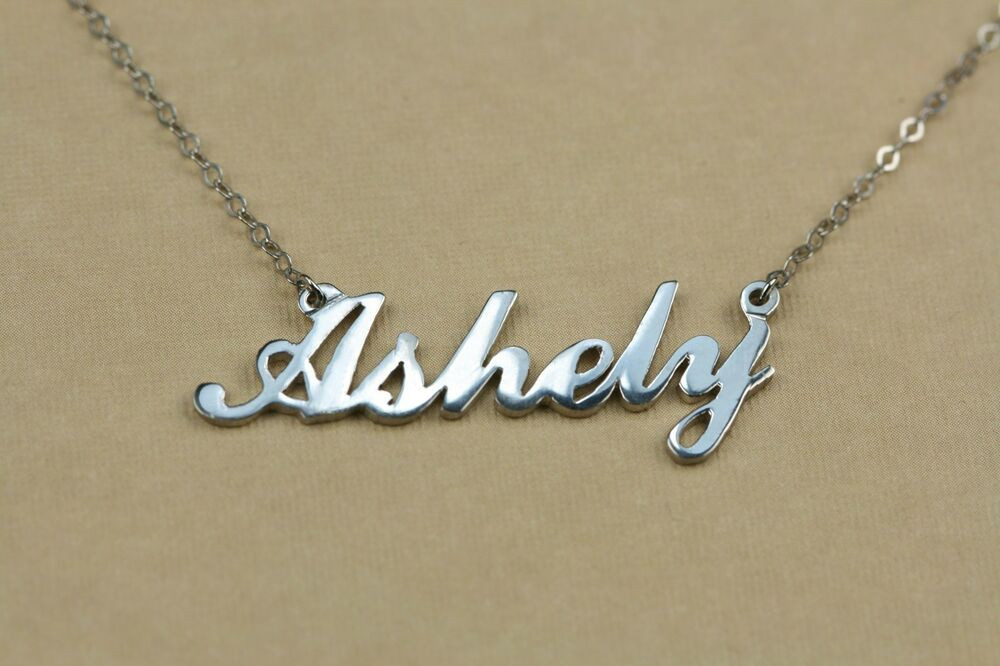 Silver Name Necklace
 925 Sterling Silver Any Personalized Name Necklace Gift