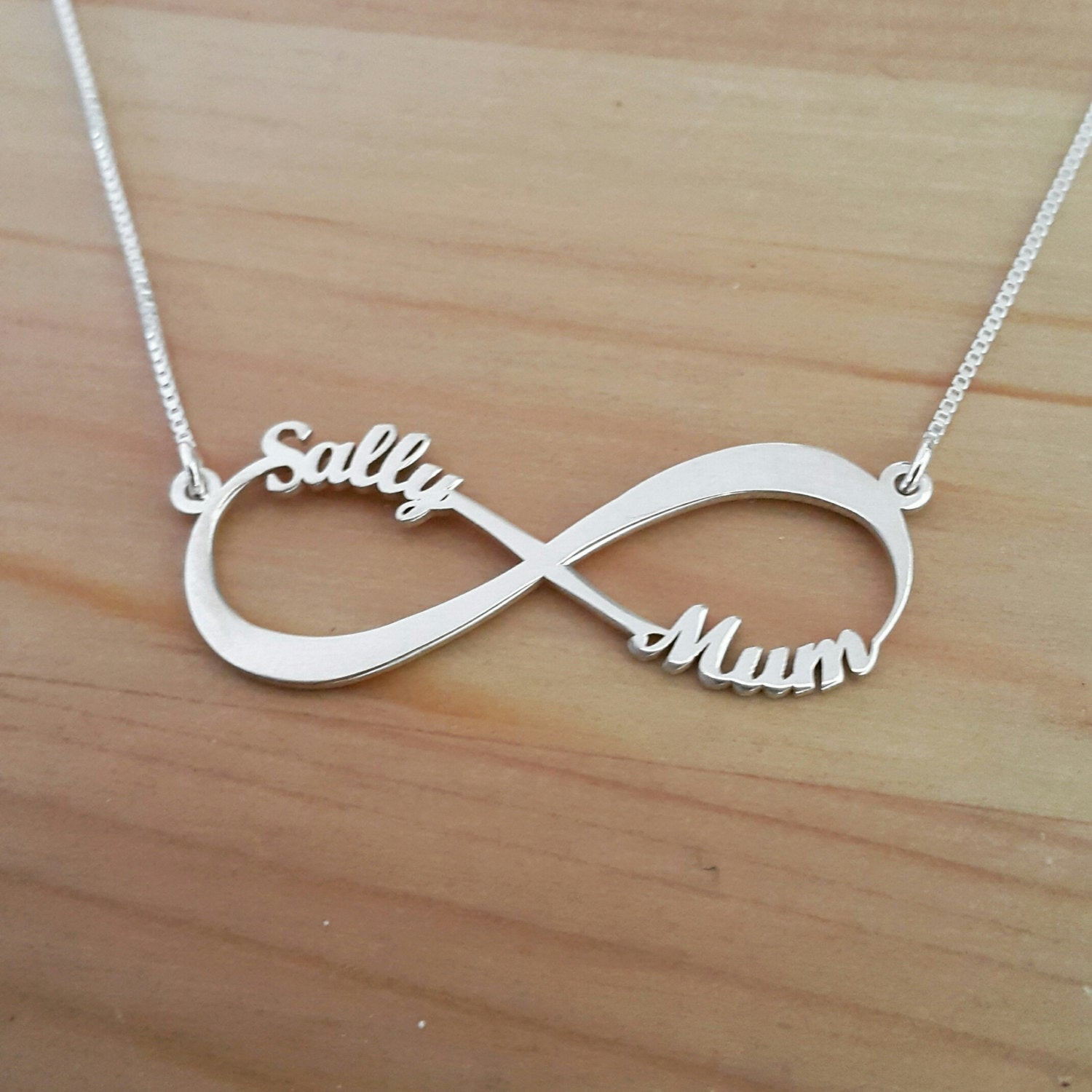 Silver Name Necklace
 2 Name Silver Infinity Necklace Silver Infinity name necklace