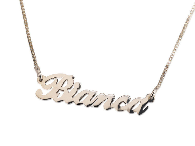 Silver Name Necklace
 Sterling Silver Personalized Small Name Necklace