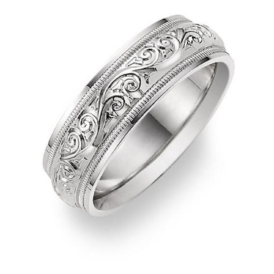 Silver Wedding Bands For Women
 Apples of Gold Silver Paisley Etched Ring Women s Wedding