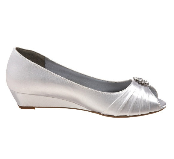Silver Wedge Wedding Shoes
 Peep toe fortable silver wedge shoes for women silver