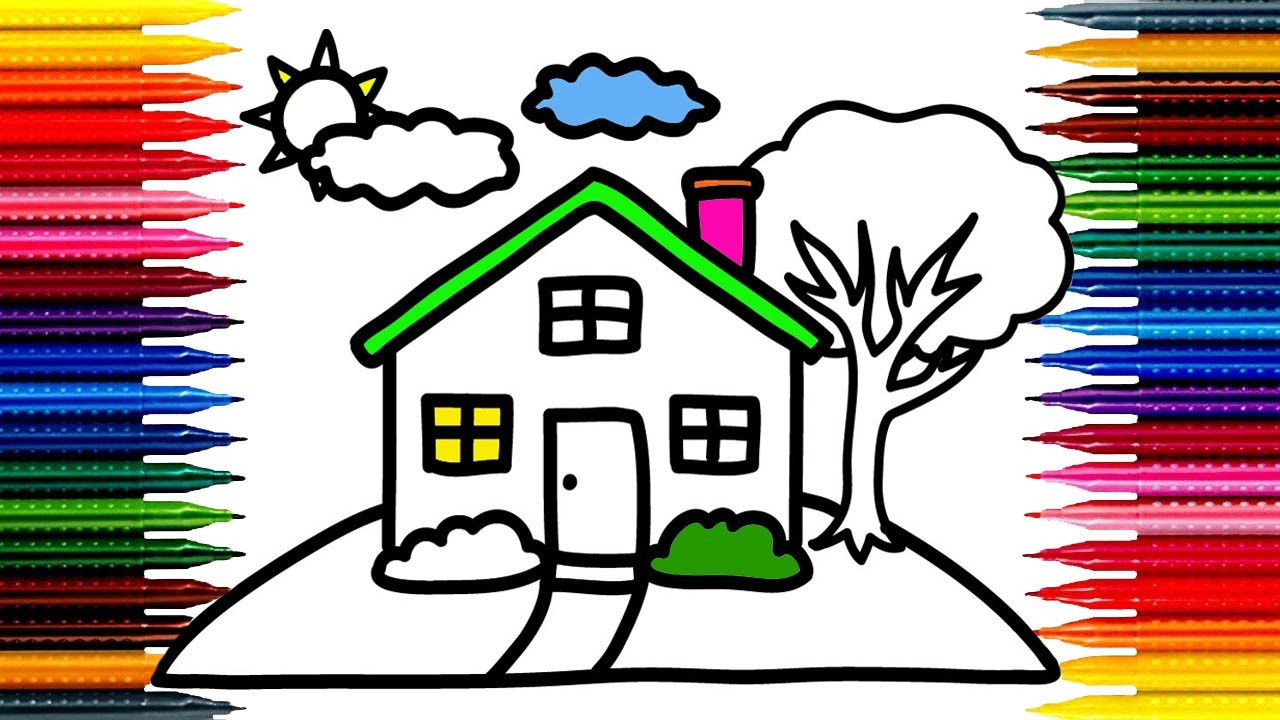 Simple Art For Kids
 HOW TO DRAW A HOUSE Simple Drawing and Coloring for Kids