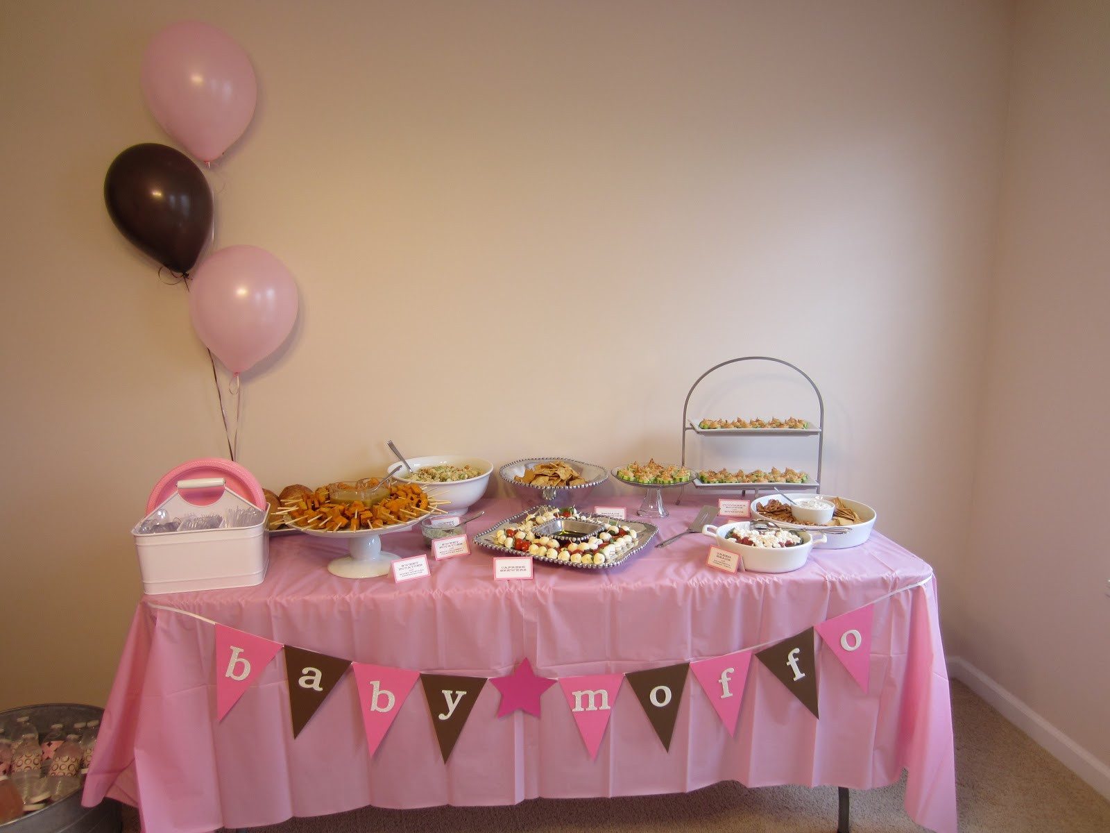 Simple Decor For Baby Shower
 Life Love and Marathons Pink & Brown Baby Shower