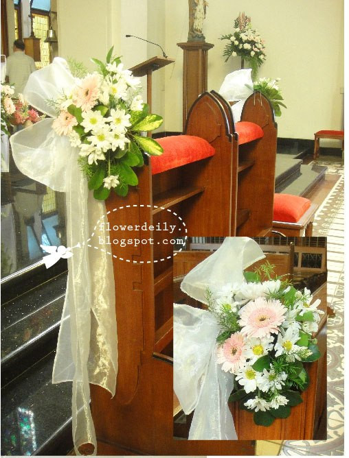Simple Wedding Decorations
 Simple Pink Colored Wedding Church Decor flower daily blog