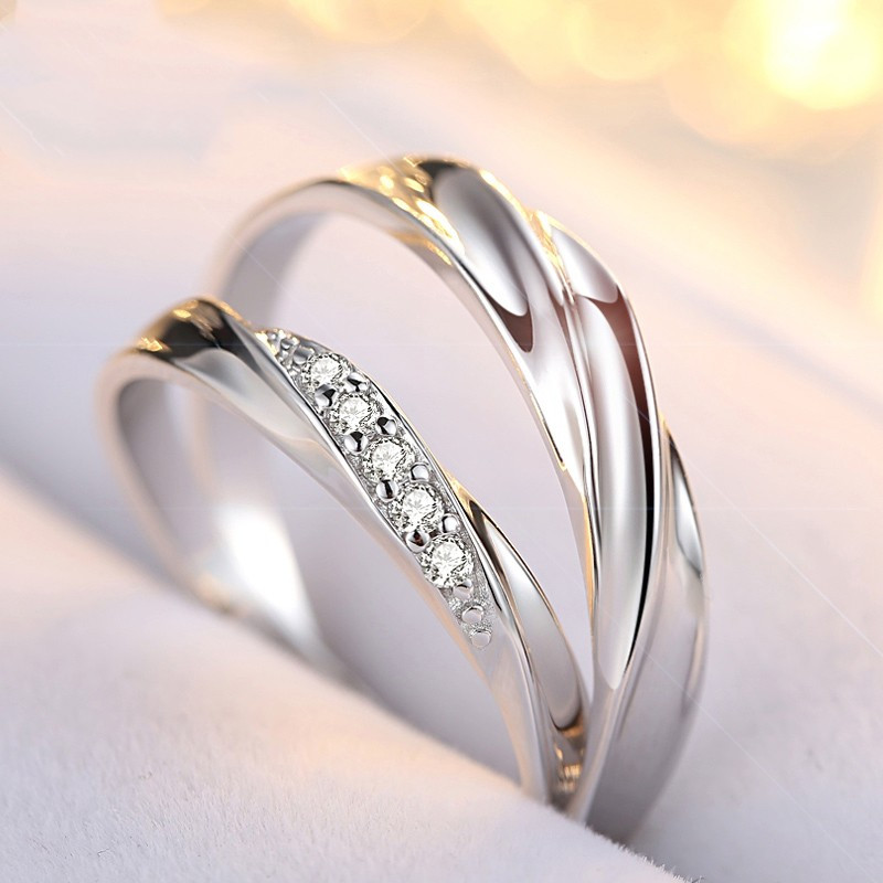Simple Wedding Ring Sets
 Korean Version The Simple And Elegant S925 Silver