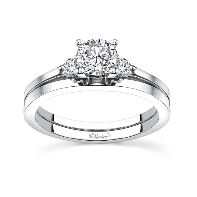 Simple Wedding Ring Sets
 Barkev s White gold diamond engagement ring set 7593S