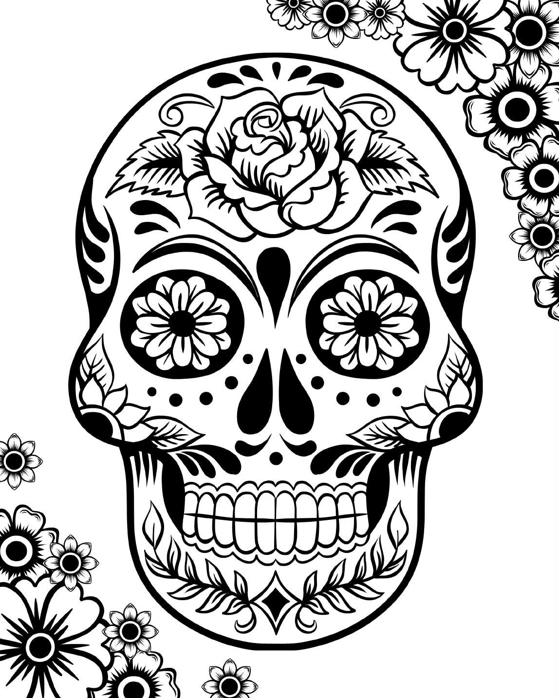 Skull Coloring Pages For Kids
 Free Printable Day of the Dead Coloring Pages Best
