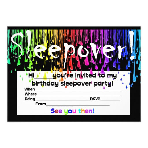 Sleepover Birthday Party Invitations
 sleepover slumber party invite