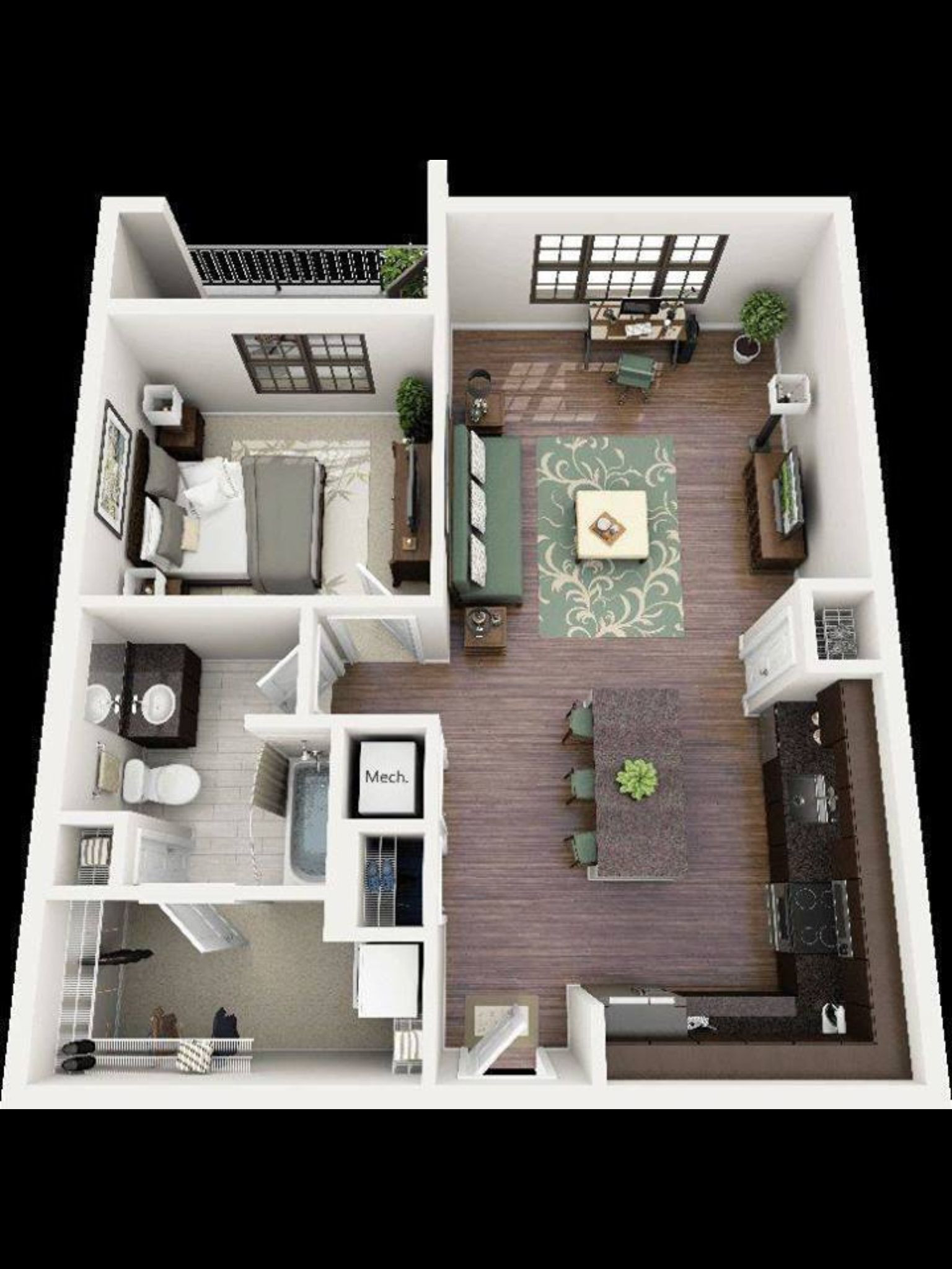 Small 2 Bedroom House
 Very nice and fortable planning of the apartment