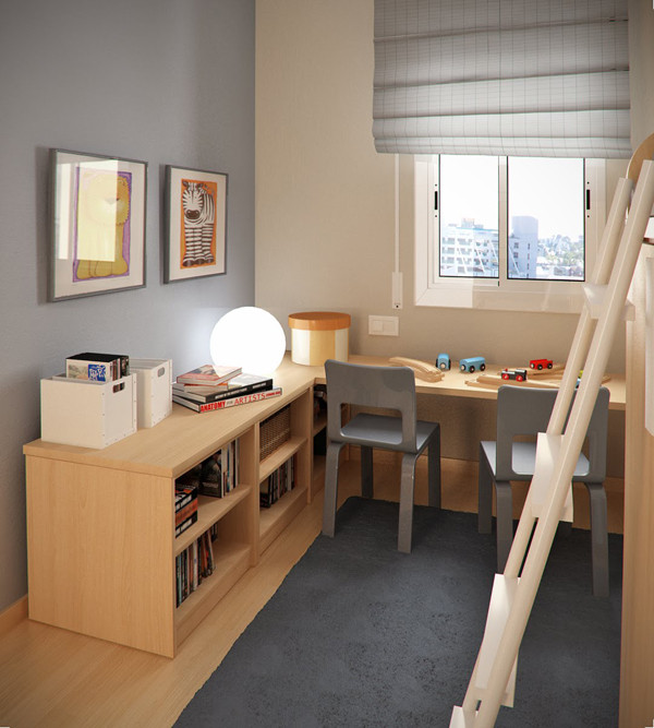 Small Desk For Kids Room
 small kids room with L shaped study desk and library ladder