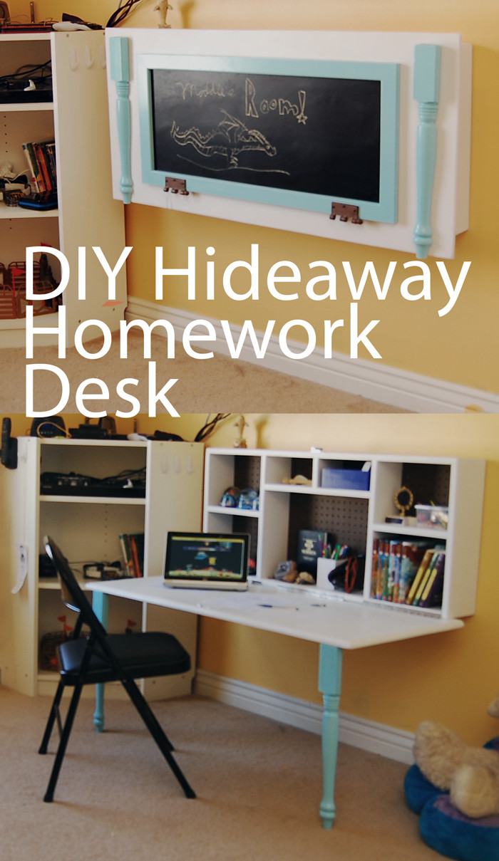 Small Desk For Kids Room
 DIY Kids Homework Hideaway Wall Desk