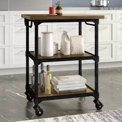 Small Rolling Kitchen Cart
 Kitchen Island Cart Rustic Industrial Small Home Bar Wood
