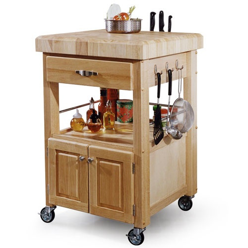 Small Rolling Kitchen Cart
 Butcher block table A little inspiration