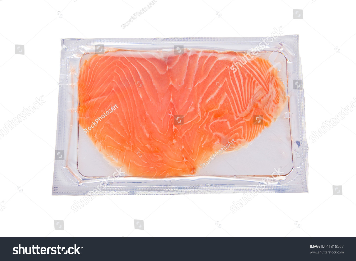 Smoked Salmon Package
 Smoked Salmon Slices Package Isolated Stock
