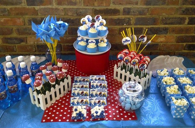 Smurf Birthday Party Ideas
 Smurfs Centerpiece Table Decorations graph