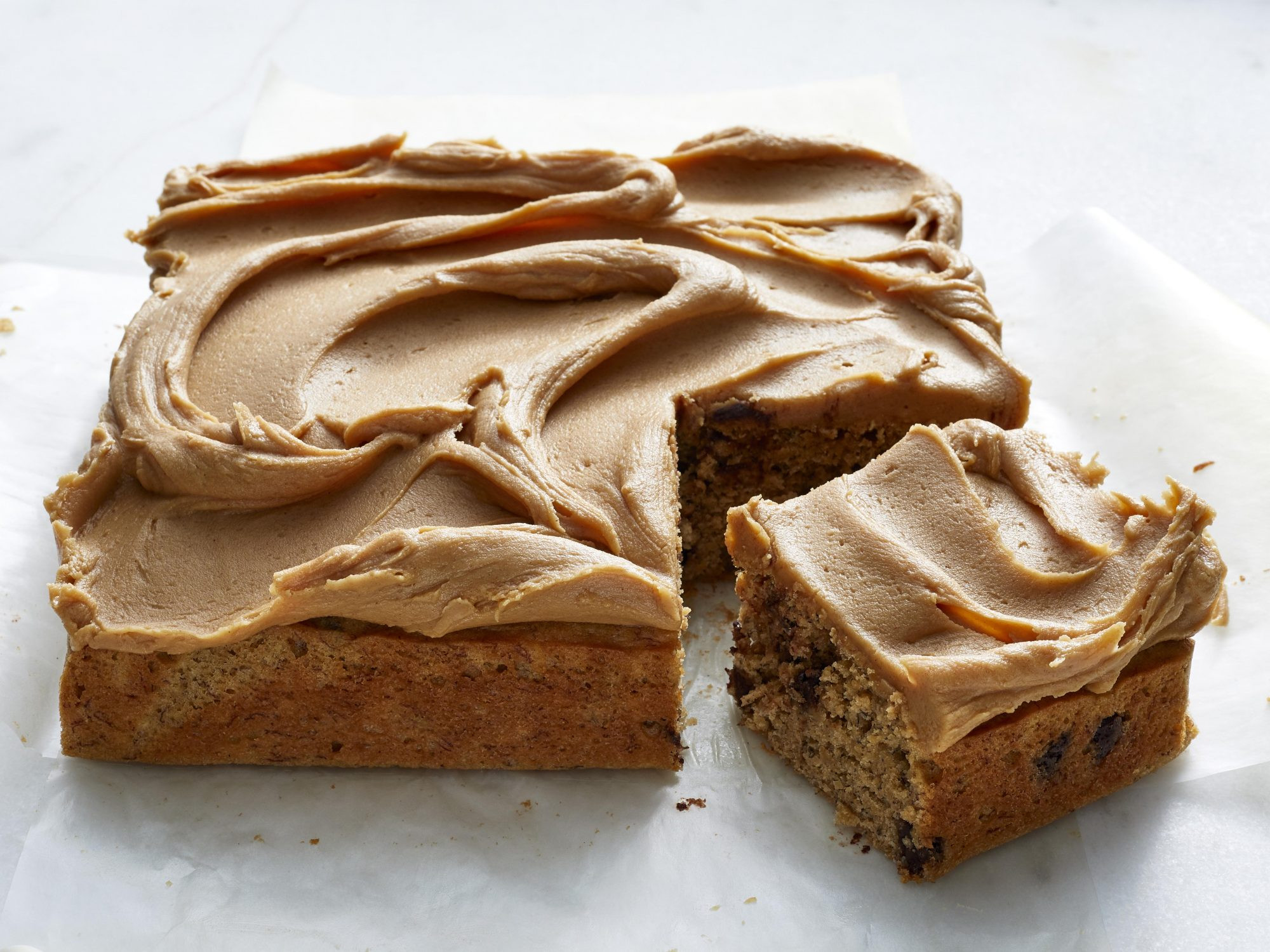 Snack Cake Recipe
 Banana–Chocolate Chip Snack Cake with Salted Peanut Butter